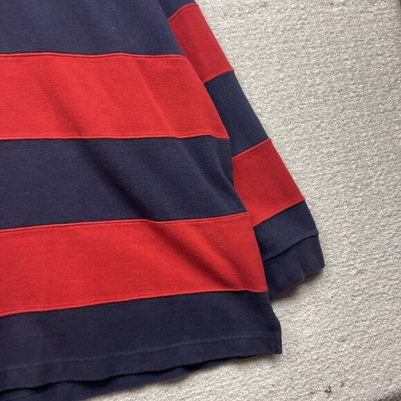 VTG Brooklyn Cloth Long Sleeve Heavy Rugby Polo shirt Sz XL Red / Blue Y2K - Picture 4 of 13